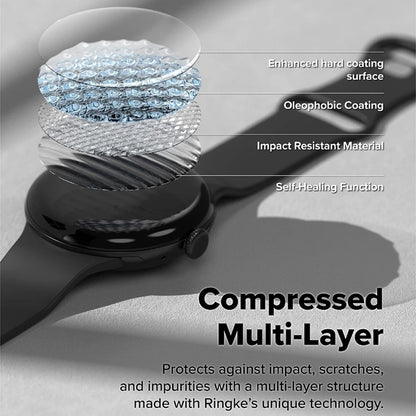 Ringke Dual Easy Pro Protection Film for Google Pixel Watch 4 45mm, Set of 2 pieces, Plastic