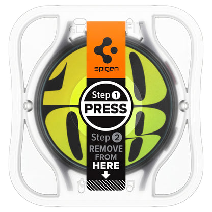 Ochranná fólie Spigen GlastR EZ FIT pro Samsung Galaxy Watch7 / Watch6 / Watch5 / Watch4 44mm Series, Sada 2 kusy, Tvrzené sklo AGL08493
