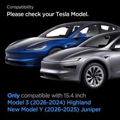 Ochranná fólie Spigen GlastR EZ FIT Anti-Glare FC pro navigaci Tesla Y (2026 / 2025) / 3 (2026 / 2025 / 2024), tvrzené sklo AGL07152