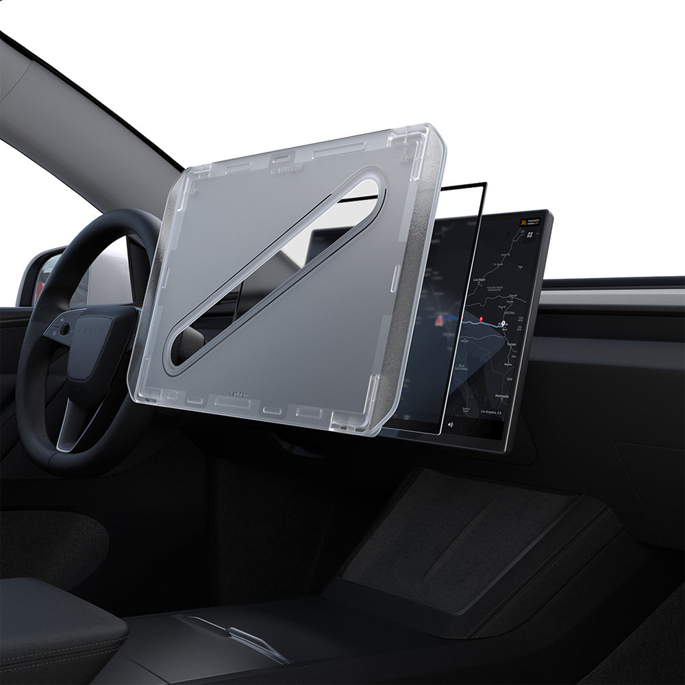 Ochranná fólie Spigen GlastR EZ FIT Anti-Glare pro navigaci Tesla Y 2026 Premium / Performance, tvrzené sklo AGL10819