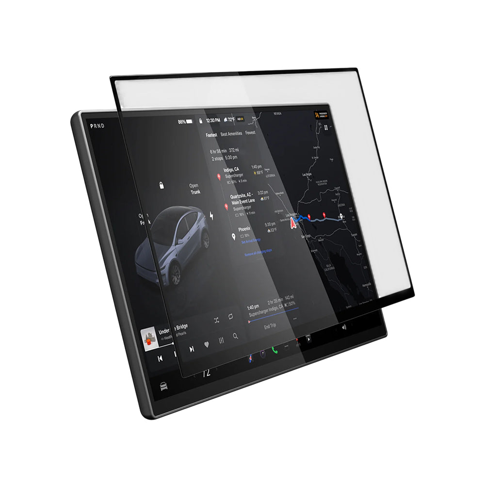Ochranná fólie Spigen GlastR EZ FIT pro navigaci Tesla Y 2026 Premium / Performance, tvrzené sklo AGL10820