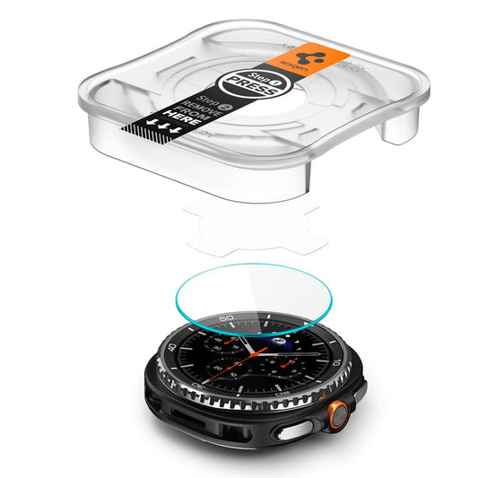 Ochranná fólie Spigen GlastR EZ FIT pro Samsung Galaxy Watch8 Classic, sada 2 kusy, tvrzené sklo AGL09877