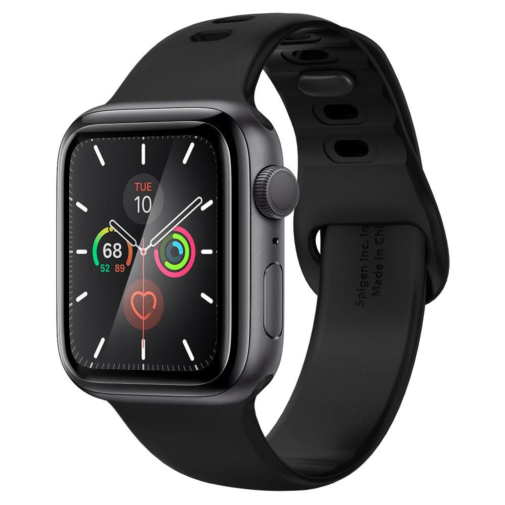 Spigen ProFlex EZ FIT Protection Film for Apple Watch 44mm Series, Set of 2 Pieces, Flexible Glass, Black