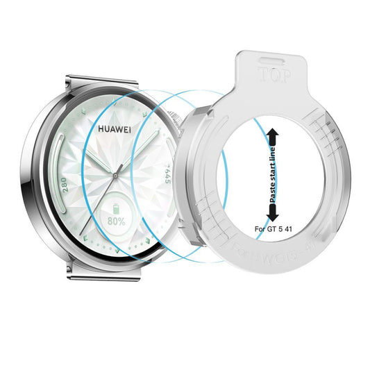 Ochranná fólie Tech-Protect Easy Set+ pro Huawei Watch GT 5 41mm, sada 2 kusy, tvrzené sklo