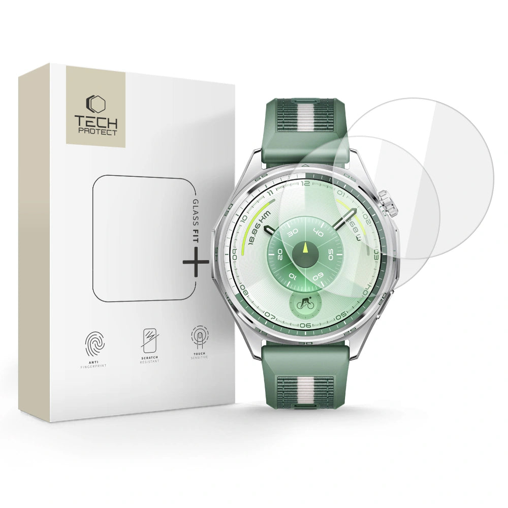Ochranná fólie Tech-Protect Fit+ pro Huawei Watch GT 6 46mm, Sada 2 kusů, Tvrzené sklo