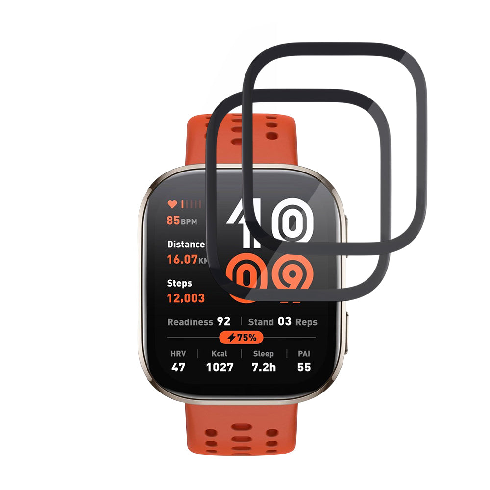Ochranná fólie Techsuit Nano Flex pro Amazfit Bip 6, Sada 2 kusy, Plast, Černá
