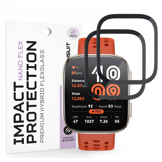 Ochranná fólie Techsuit Nano Flex pro Amazfit Bip 6, Sada 2 kusy, Plast, Černá