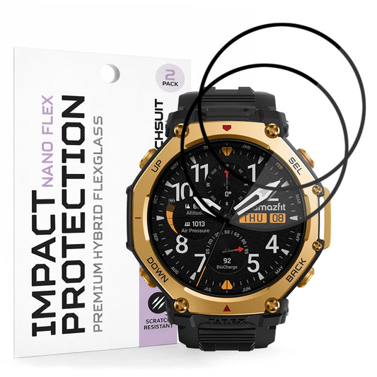 Ochranná fólie Techsuit Nano Flex pro Amazfit T-Rex 3 Pro 48mm, sada 2 kusy, plast, černá