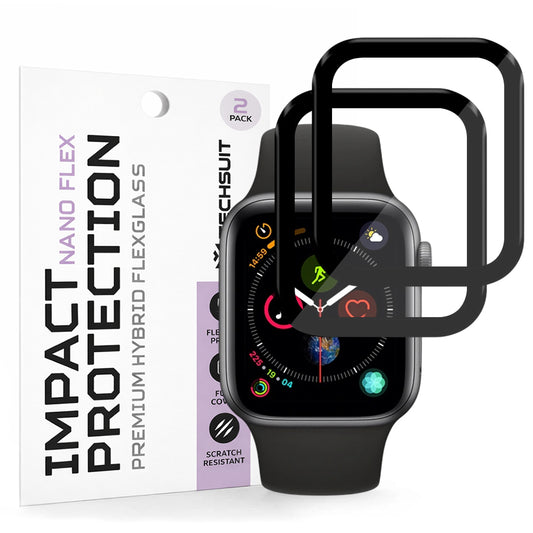 Fólie ochranná Techsuit Nano Flex pro Apple Watch 40mm Series, Sada 2 kusy, Plast, Černá