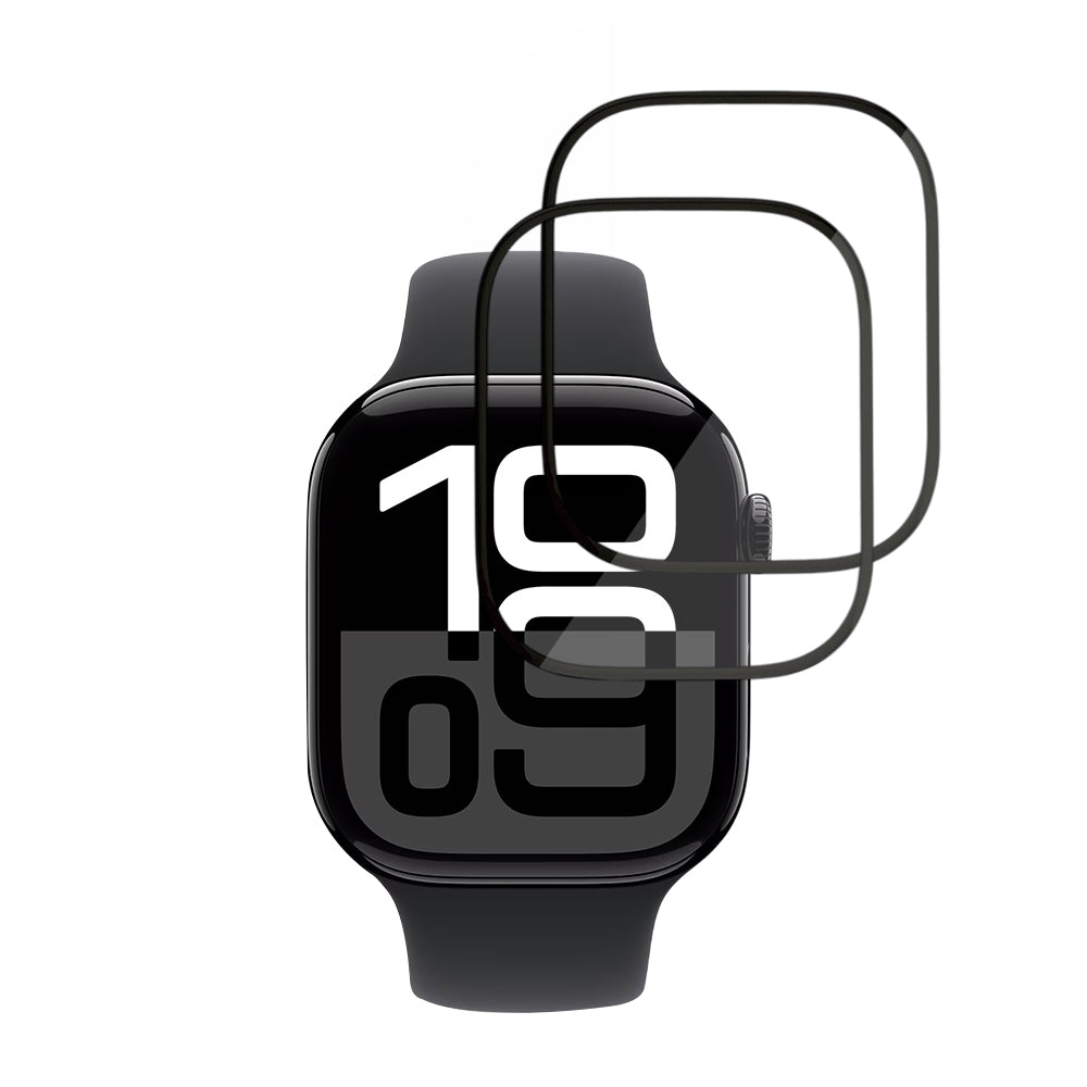 Folie ochranná Techsuit Nano Flex pro Apple Watch Series 10 / 11 46mm, Sada 2 kusy, Plast, Černá