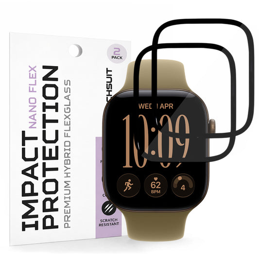 Ochranná fólie Techsuit Nano Flex pro Apple Watch Series 12 42 mm, plastová, sada 2 kusů, černá