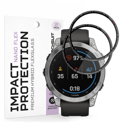 Ochranná fólie Techsuit Nano Flex pro Garmin Fenix 7, Sada 2 kusy, Plast, Černá