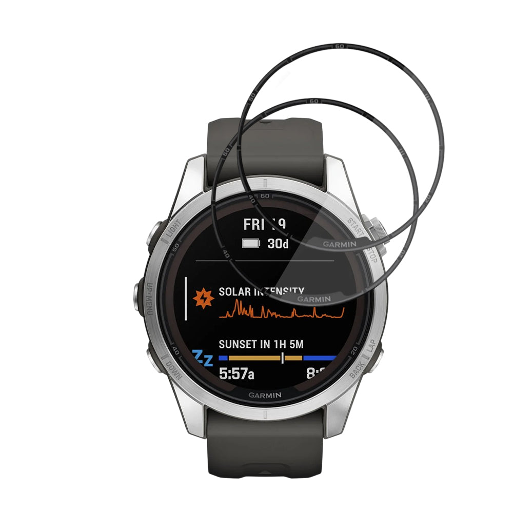 Ochranná fólie Techsuit Nano Flex pro Garmin Fenix 7S Pro Solar, Sada 2 kusy, Plast, Černá