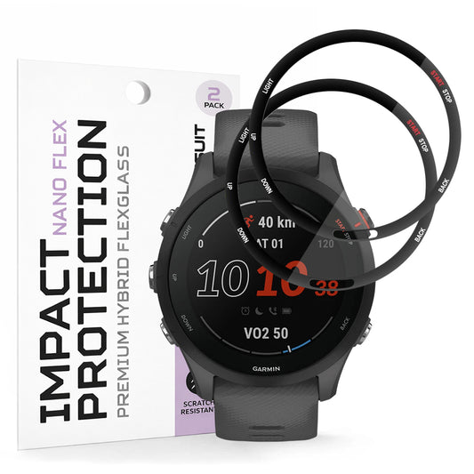 Folie ochranná Techsuit Nano Flex pro Garmin Forerunner 255 Music / 255, Sada 2 kusy, Plast, Černá