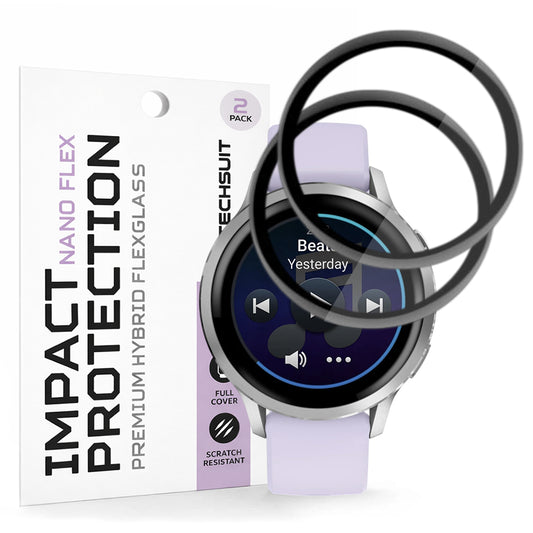 Ochranná fólie Techsuit Nano Flex pro Garmin Venu 4 41mm, sada 2 kusy, plast, černá