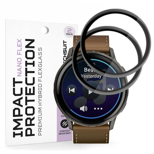 Ochranná fólie Techsuit Nano Flex pro Garmin Venu 4 45mm, sada 2 kusy, plast, černá