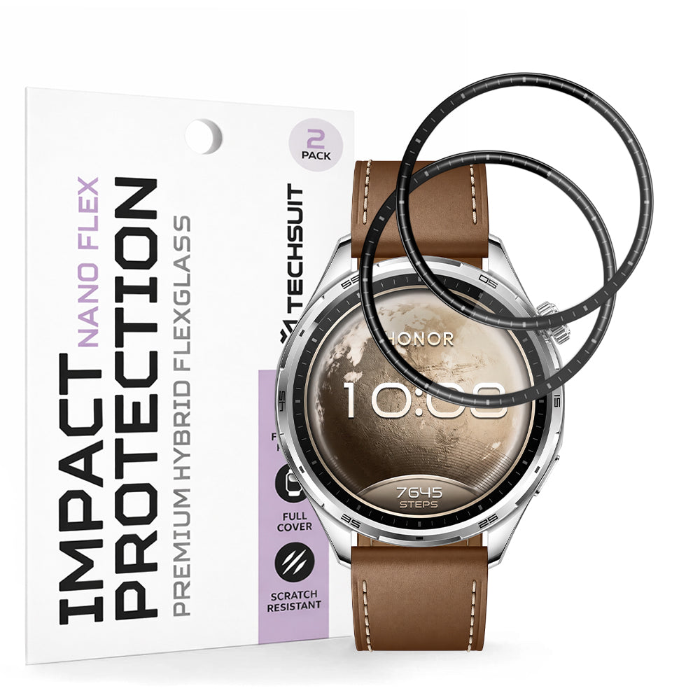 Ochranná fólie Techsuit Nano Flex pro Honor Watch 6, plast, sada 2 kusy, černá