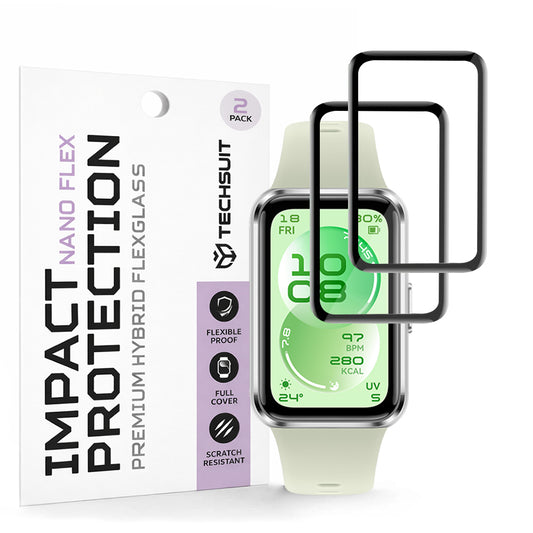 Ochranná fólie Techsuit Nano Flex pro Huawei Band 11, sada 2 kusy, plast, černá