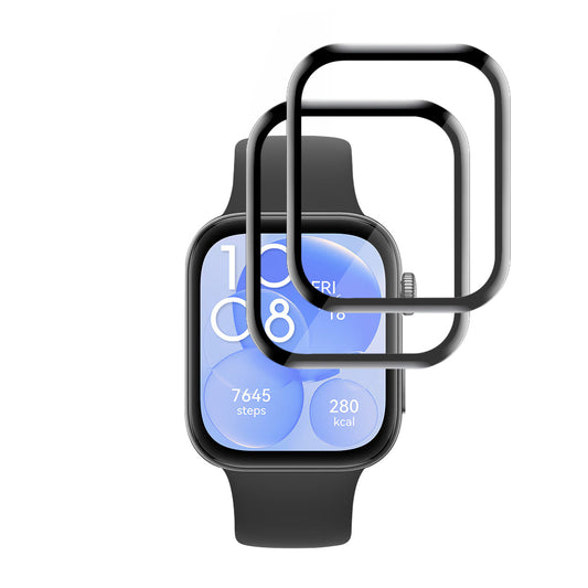 Fólie ochranná Techsuit Nano Flex pro Huawei Watch Fit 3, Sada 2 kusy, Plast, Černá