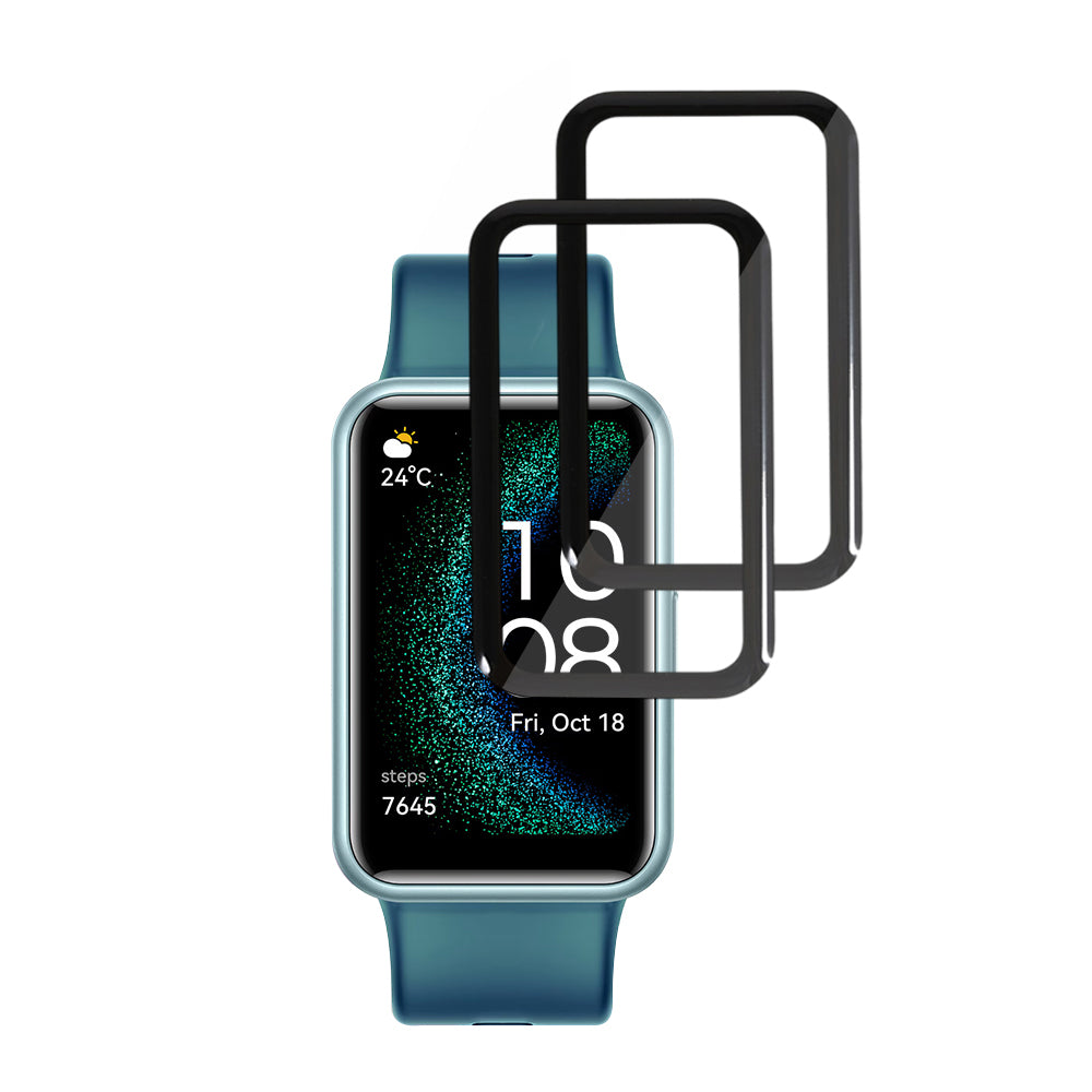 Folie ochranná Techsuit Nano Flex pro Huawei Watch FIT SE, Sada 2 kusy, Plast, Černá