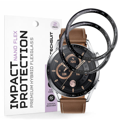 Ochranná fólie Techsuit Nano Flex pro Huawei Watch GT 3 46mm, sada 2 kusy, plast, černá