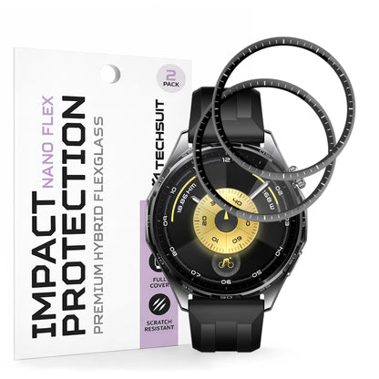 Folie ochranná Techsuit Nano Flex pro Huawei Watch GT 6 46mm, Sada 2 kusy, Plast, Černá