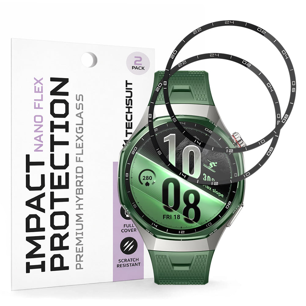 Ochranná fólie Techsuit Nano Flex pro Huawei Watch GT 7 Pro, plastová, sada 2 kusů, černá