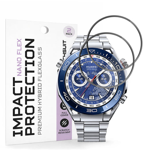Folie ochranná Techsuit Nano Flex pro Huawei Watch Ultimate 2 / Ultimate, Sada 2 kusy, Plast, Černá