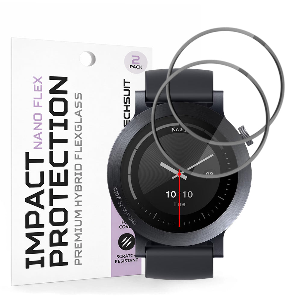 Folie ochranná Techsuit Nano Flex pro Nothing CMF Watch 3 Pro, Sada 2 kusy, Plast, Černá