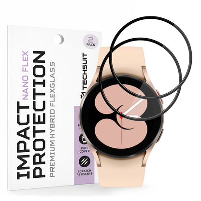 Fólie ochranná Techsuit Nano Flex pro Samsung Galaxy Watch4 40mm, Sada 2 kusy, Plast, Černá