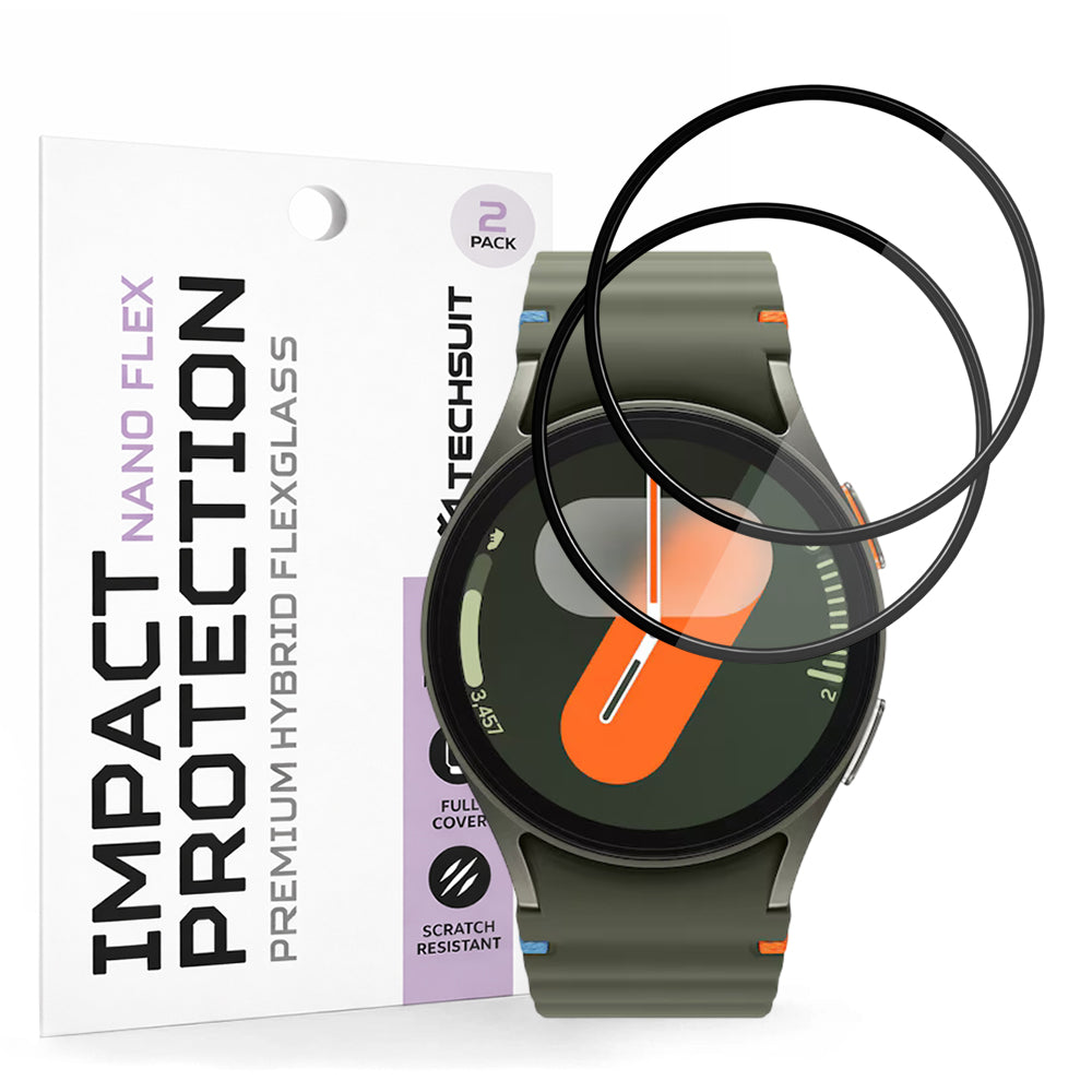 Fólie ochranná Techsuit Nano Flex pro Samsung Galaxy Watch7 40mm, Sada 2 kusy, Plast, Černá