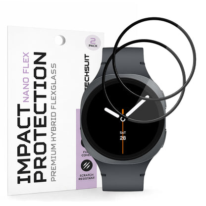 Folie ochranná Techsuit Nano Flex pro Samsung Galaxy Watch8 40mm, Sada 2 kusy, Plast, Černá