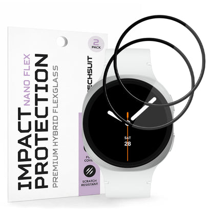 Folie ochranná Techsuit Nano Flex pro Samsung Galaxy Watch8 44mm, Sada 2 kusy, Plast, Černá