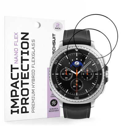 Folie ochranná Techsuit Nano Flex pro Samsung Galaxy Watch8 Classic, Sada 2 kusy, Plast, Černá