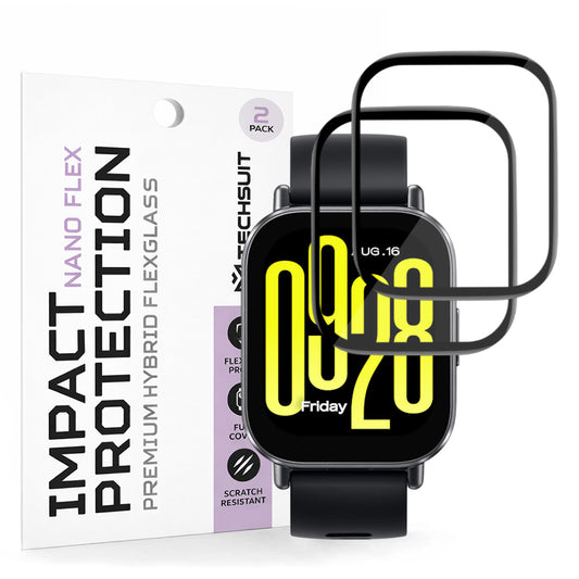 Ochranná fólie Techsuit Nano Flex pro Xiaomi Redmi Watch 5 Active, Sada 2 kusy, Plast, Černá