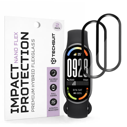 Folie ochranná Techsuit Nano Flex pro Xiaomi Smart Band 10, Sada 2 kusy, Plast, Černá
