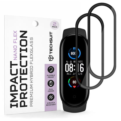 Ochranná fólie Techsuit Nano Flex pro Xiaomi Smart Band 6 / 5, Sada 2 kusy, Plast, Černá