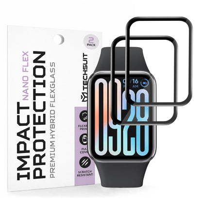 Folie ochranná Techsuit Nano Flex pro Xiaomi Smart Band 9 Pro, Sada 2 kusy, Plast, Černá