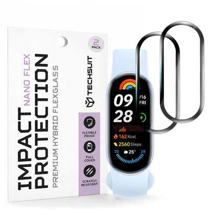 Folie ochranná Techsuit Nano Flex pro Xiaomi Smart Band 9, Sada 2 kusy, Plast, Černá