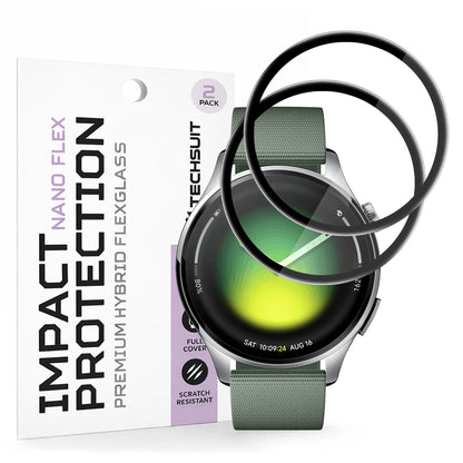 Folie ochranná Techsuit Nano Flex pro Xiaomi Watch 5, Sada 2 kusy, Plast, Černá