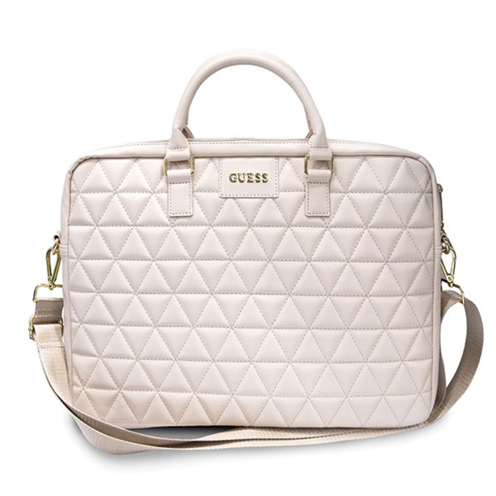 Taška Guess Quilted pro laptop 15 palců, růžová