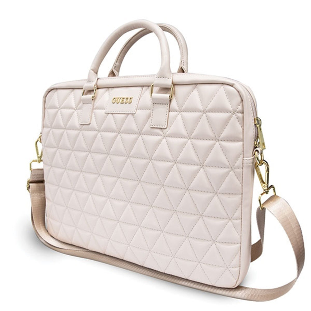 Taška Guess Quilted pro laptop 15 palců, růžová