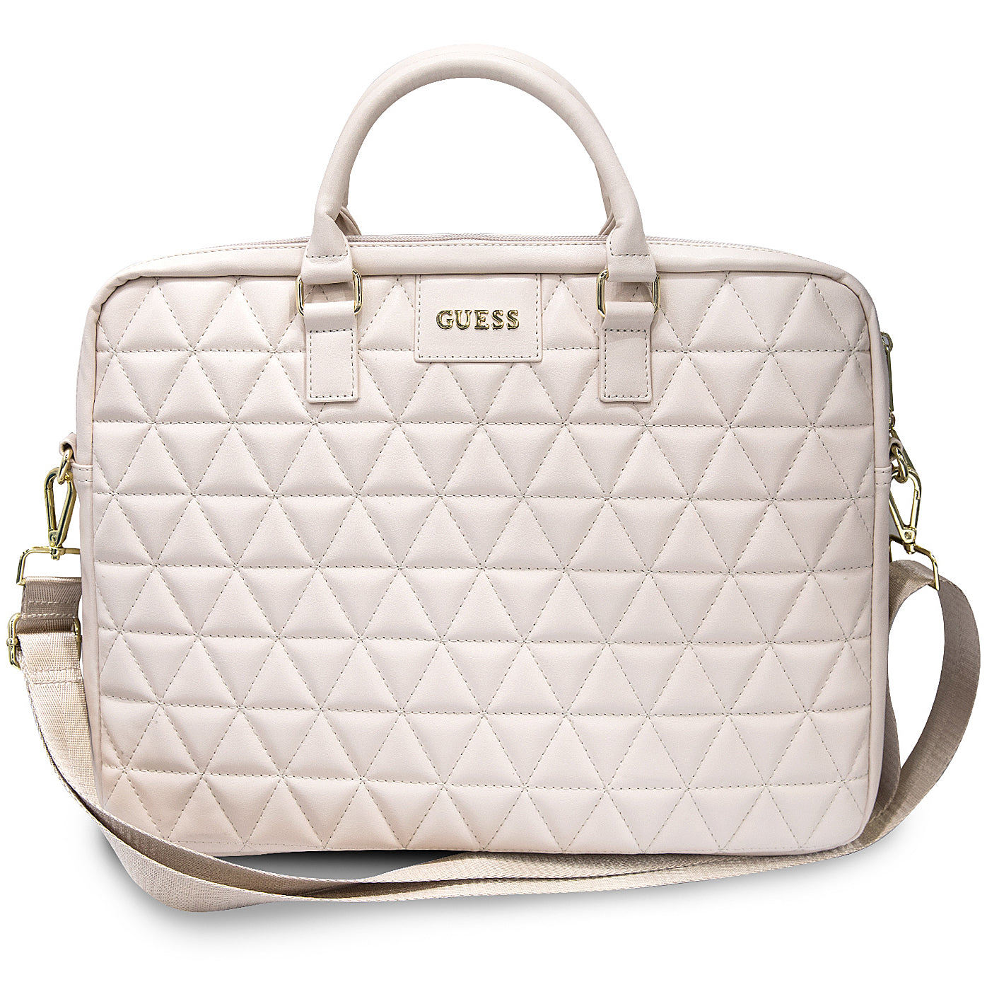 Taška Guess Quilted pro laptop 15 palců, růžová