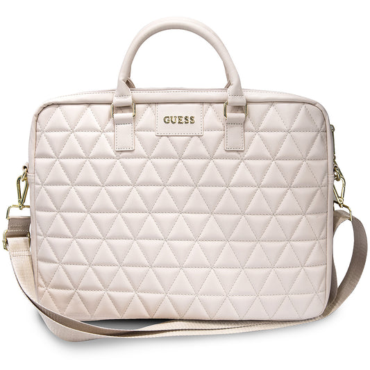 Taška Guess Quilted pro laptop 15 palců, růžová