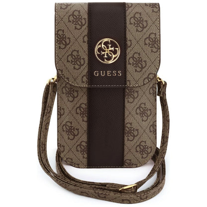 Univerzální taška na telefon, Guess, 4G Classic Logo Stripe, hnědá