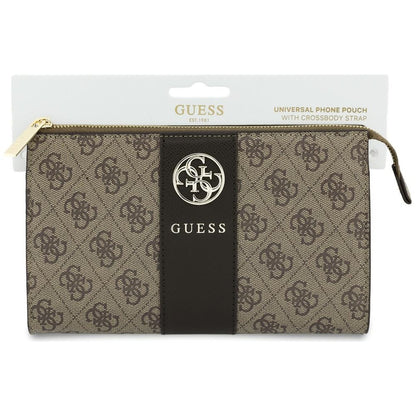 Univerzální pouzdro na telefon, Guess, 4G Round Classic Logo Stripe, hnědé