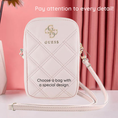 Universal Phone Bag, Guess, Quilted 4G, Pink