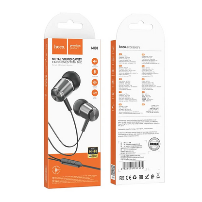 Handsfree 3.5mm HOCO M108, Šedá