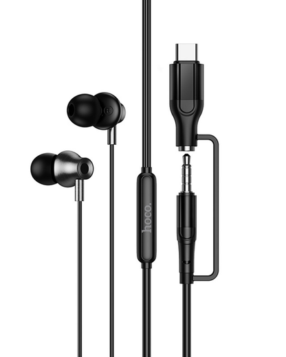 Handsfree 3,5mm / USB-C HOCO M119A, Černá