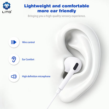 Handsfree 3.5mm / USB-C Lito LF03, Bílá